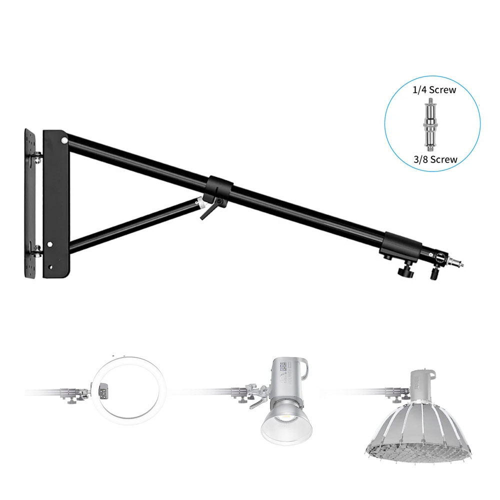 Photography Umbrella Light - 100/135/ 170 ซม. ติดผนังสามเหลี่ยมแขนบูมการถ่ายภาพ Strobe Light,