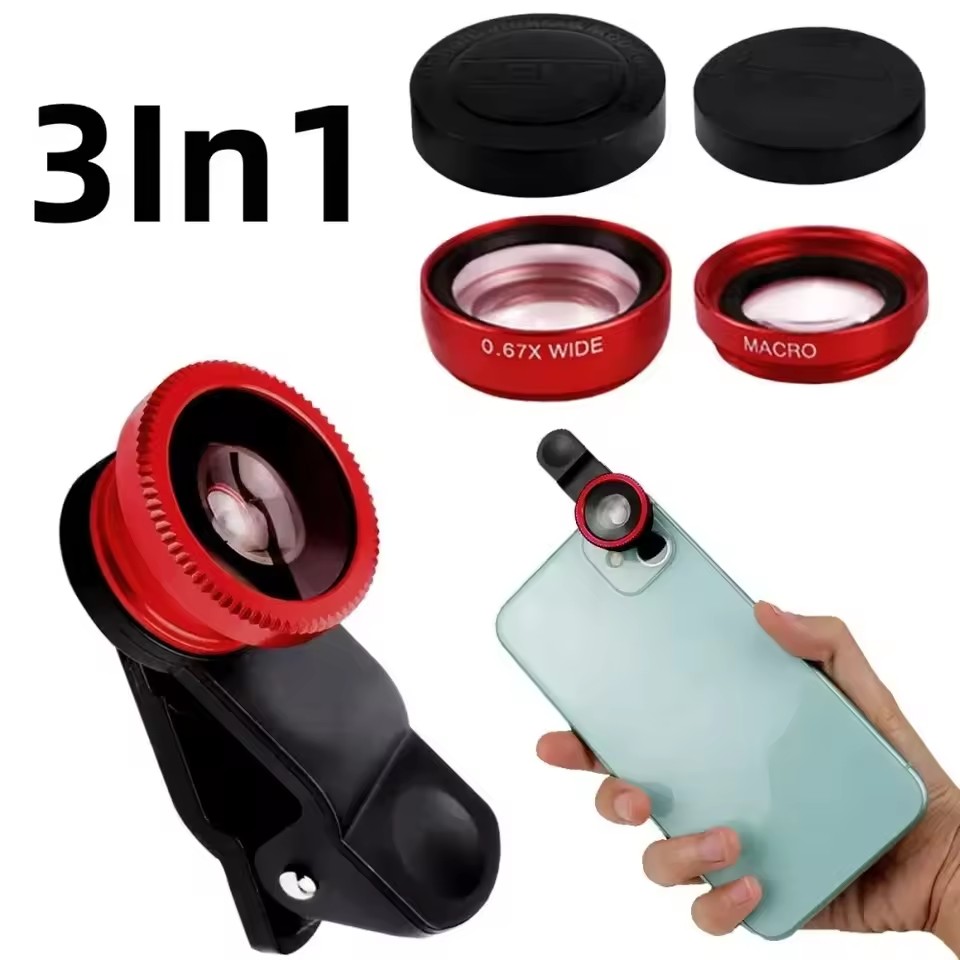 Photography Xiaomi - เลนส์มือถือ 3-in-1 แบบฟิชอาย 0.67X เลนส์มุมกว้าง มาโคร