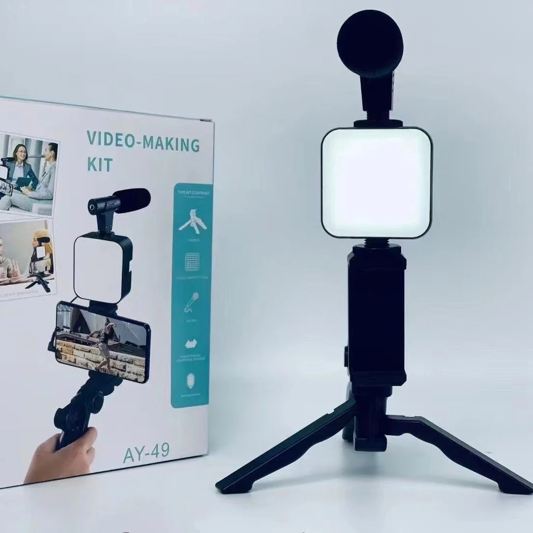 Photography Kit Xiaomi 15T Pro - สมาร์ทโฟน Vlogging ชุดขาตั้งกล้องผู้ถือโทรศัพท์มินิไมโครโฟน LED เติมแสง Starter
