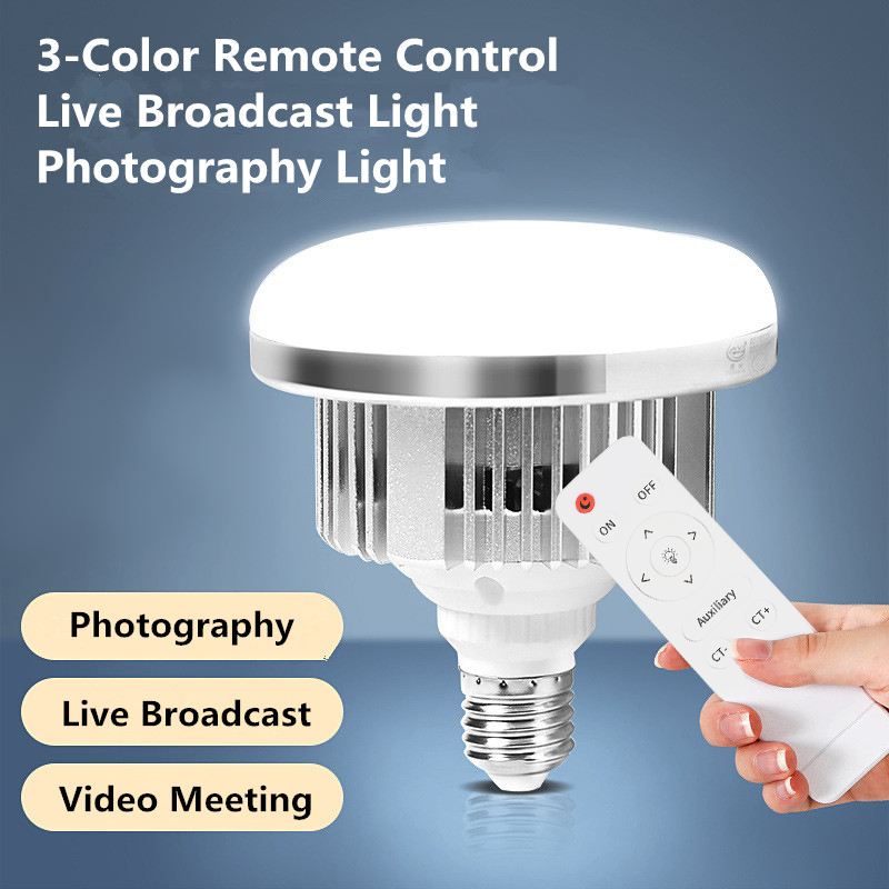 Photography Bulb - 85W LED ถ่ายภาพหลอดไฟ E27 ฐานโคมไฟพร้อมรีโมทคอนโทรลหรี่แสงได้หลอดไฟ Daylight