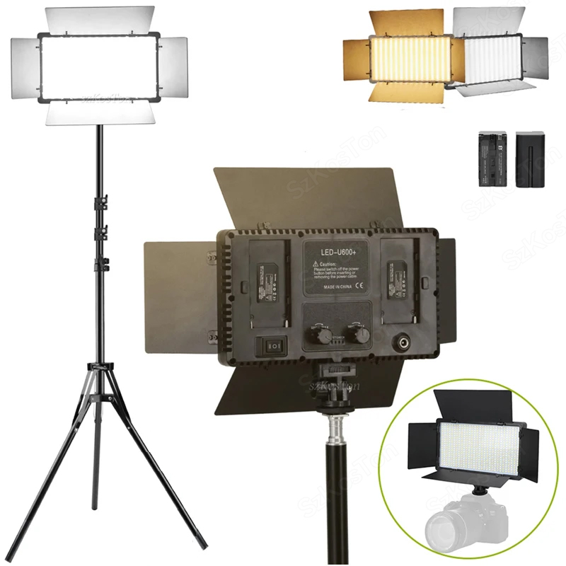 Photography Bulb - U800 U600 LED Photo Studio แฟลชวิดีโอการบันทึกชุดไฟถ่ายภาพการถ่ายภาพแผง