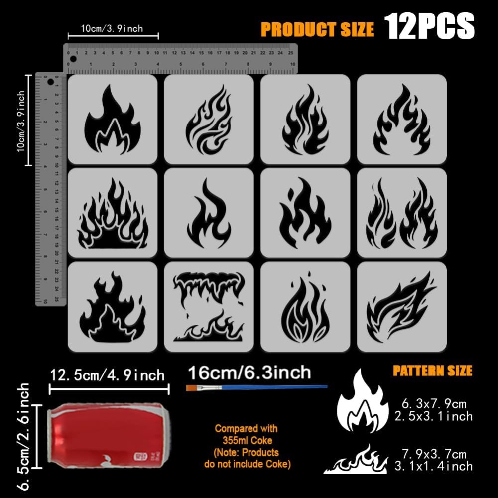 12 ชิ้น ลายฉลุวาดลายเปลวไฟ พร้ - Photography Techniques บทวิจารณ์และราคา