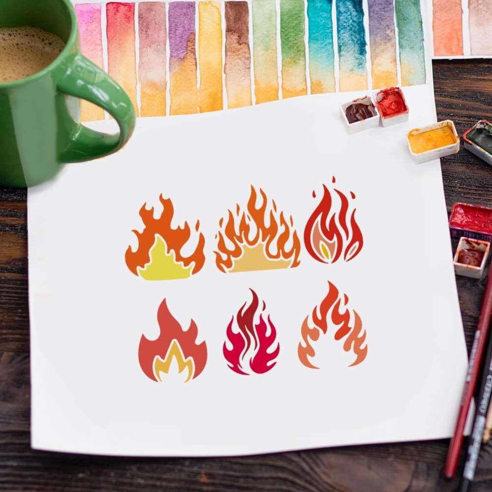 12 ชิ้น ลายฉลุวาดลายเปลวไฟ พร้ - Photography Techniques บทวิจารณ์และราคา