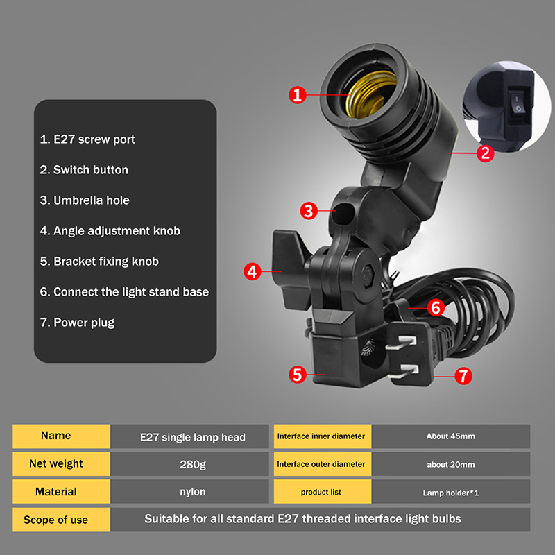 ขั้วหลอดไฟ E27 แบบ AC สำหรับหล - Photography Bulb บทวิจารณ์และราคา