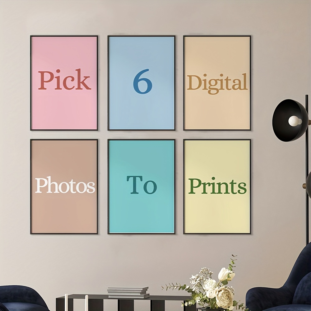 6 ชิ้น/ชุด ภาพพิมพ์บนผ้าใบแบบก - Photograph Lyrics บทวิจารณ์และราคา